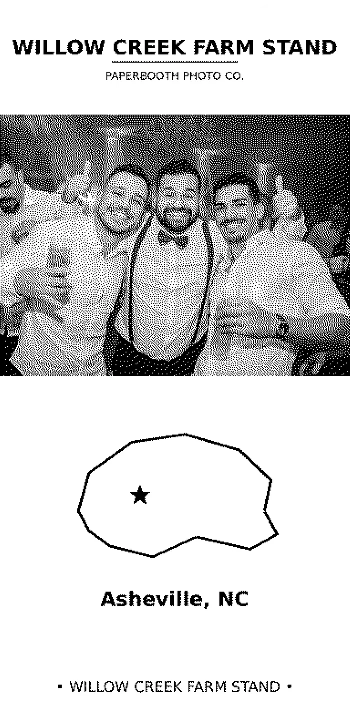 Sample print featuring the hometown state outline and star feature